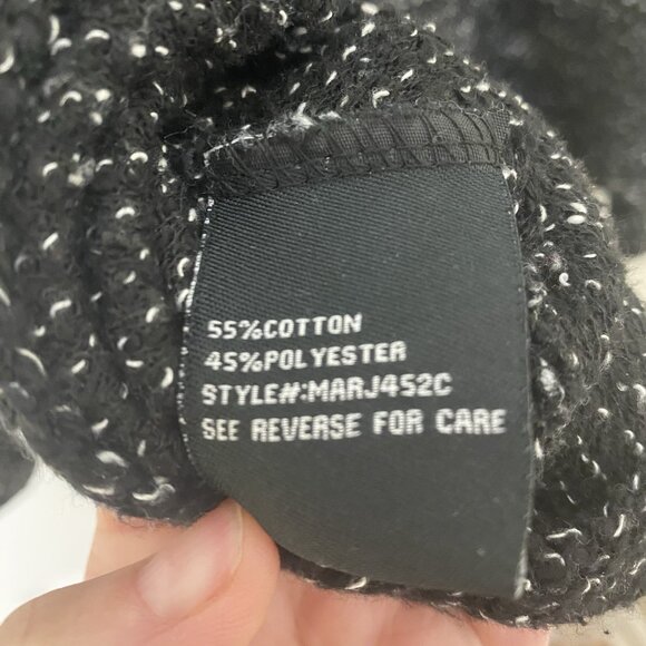 BNCI by Blanc Noir Multi-Knit Jacket L Ruffle Trim Collared Full Zip - Picture 7 of 9